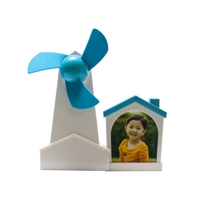Megadream 3 in 1 USB Powered Soft EVA Blade Windmills Shape Handheld Mini Fan with Photo Frame Album & Pen Container... N4