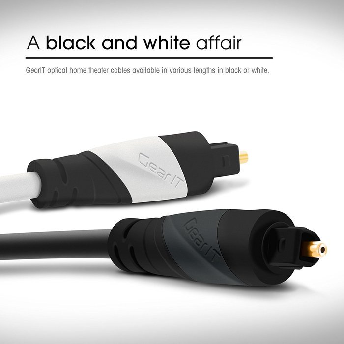 Toslink Digital Optical Audio Cable, GearIT Pro Series TOSLINK Digital Optical Audio Cable 50 Feet for HDTV, PS3... N3