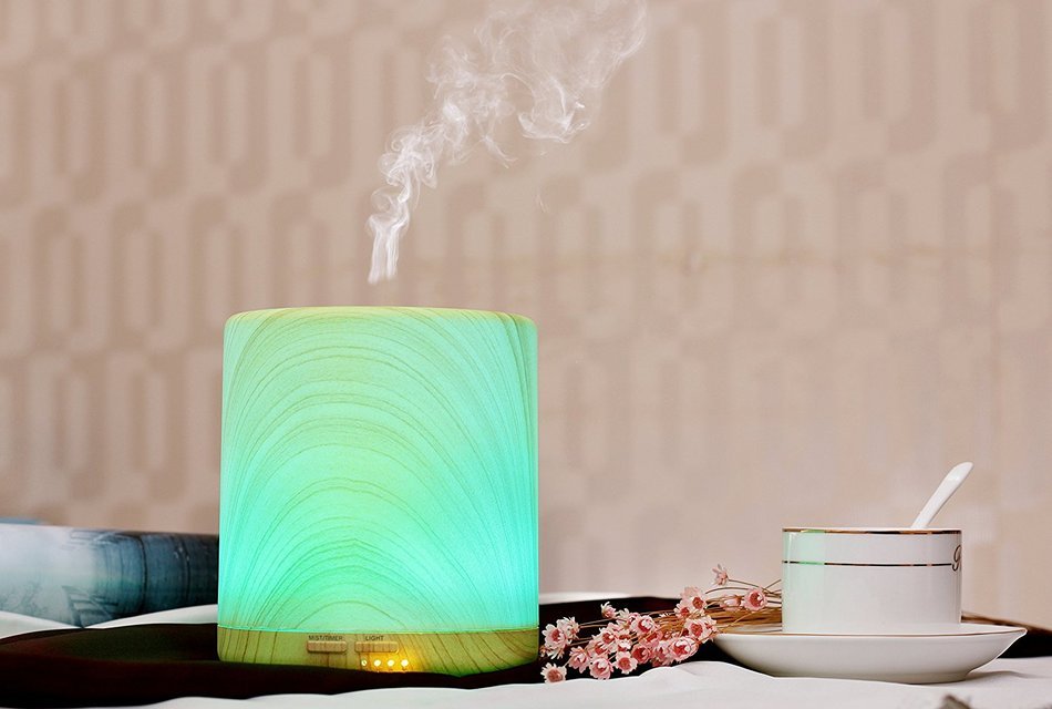 SPAharmony 400ml Wood Grain Aromatherapy Essential Oil Diffuser, Ultrasonic Cool Mist Aroma Humidifier (Up to... N8