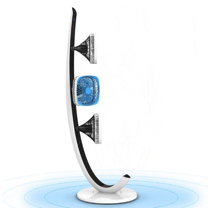 SOGAR Household Electric Fan Remote Control Mute Touch Multifunction Display Timing Three Tower Fan,Blue N4