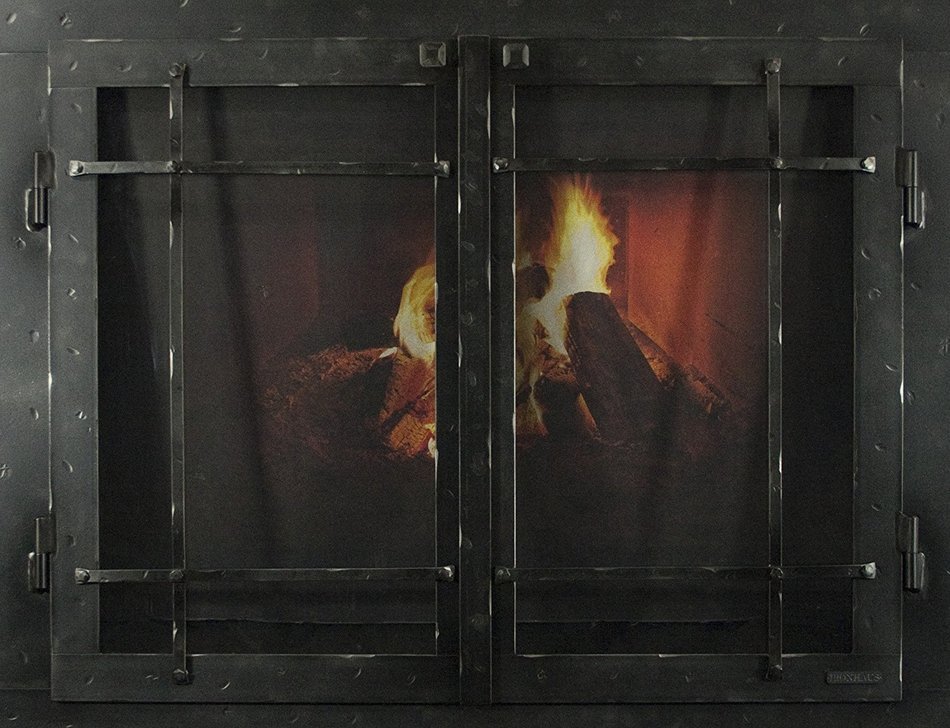Iron Mountain Fireplace Screen Door with Mission Detail