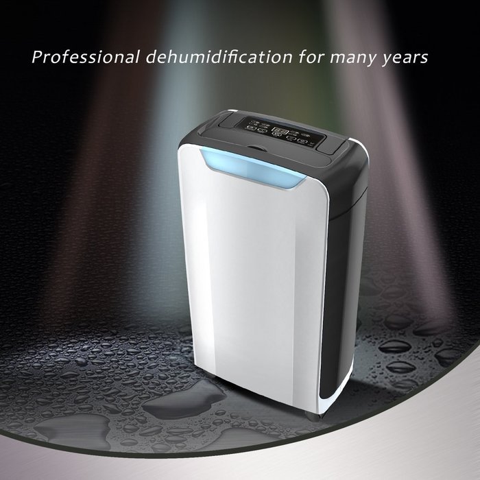 OULUN Compact Portable Dehumidifier with Humidity 20 pint Sensor, Timer, 2 Speed Settings & Auto Shut Off. Ideal...
