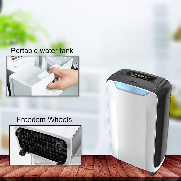 OULUN Compact Portable Dehumidifier with Humidity 20 pint Sensor, Timer, 2 Speed Settings & Auto Shut Off. Ideal... N2