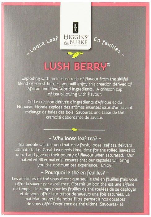 Higgins & Burke Loose Leaf Tea, Lush Berry, 24 Count N18