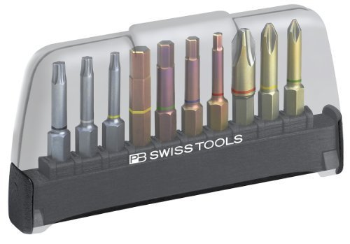 PB Swiss Tools PB E6-985 10 long Bit set in case with belt clip by PB Swiss