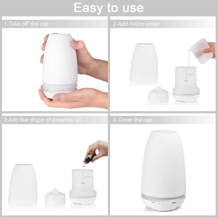 DDSKY Ultrasonic Air Humidifier Aromatherapy LED Light Aroma Diffuser Auto on-off Purifier Nebulizer Humidifier...