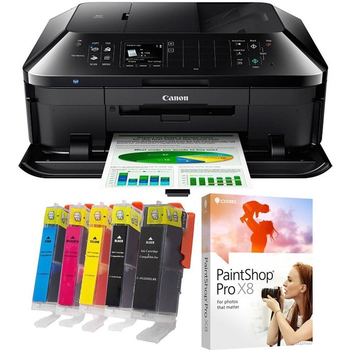 Canon PIXMA MX922 Wireless Inkjet Office All-In-One Printer with Corel PaintShop Pro X8 Bundle