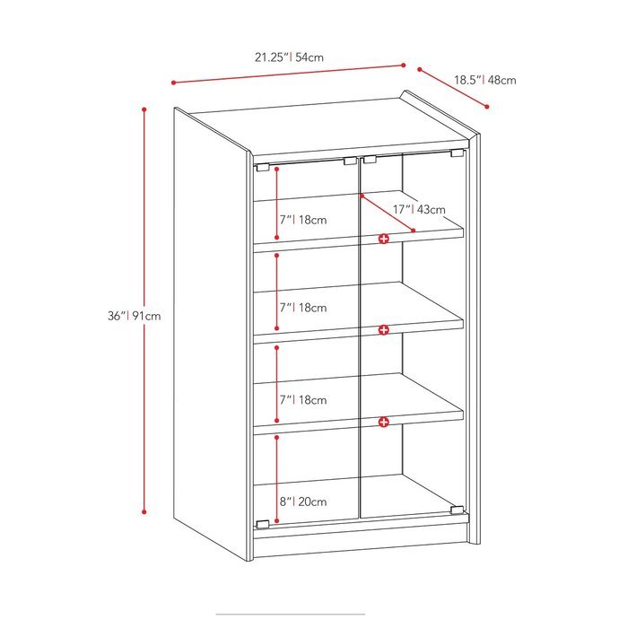 Sonax CR-2360 Cranley Wide Enclosed Component Stand, 21-Inch, Ravenwood Black N3