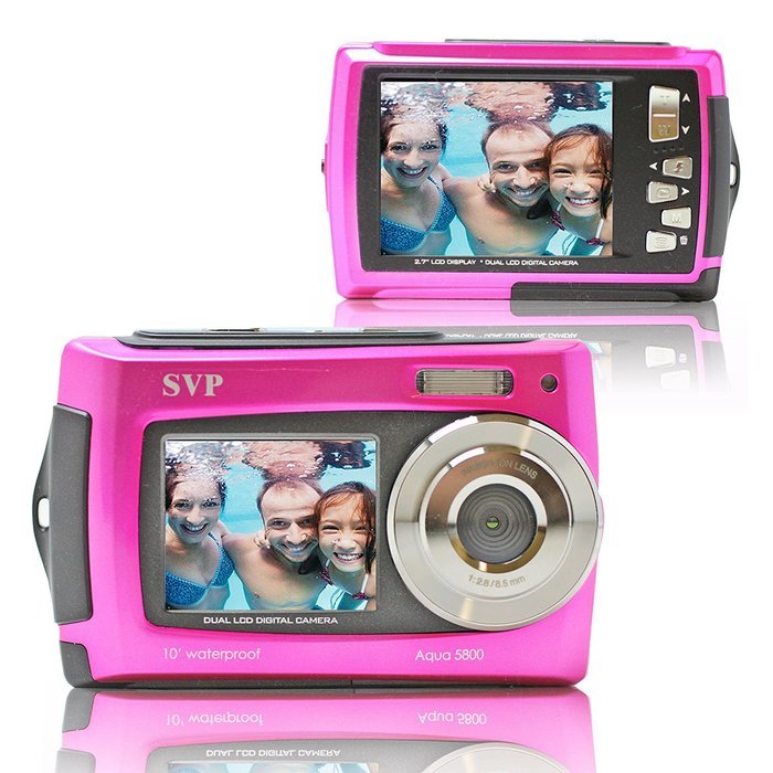 SVP Aqua 5800 Pink 18MP Dual Screen Waterproof Digital Camera N2