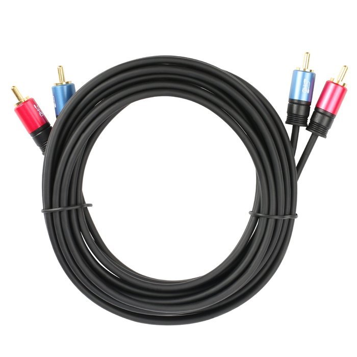 SHD 2 RCA Cable Stereo Audio 2RCA Male to 2RCA Male Premium Sound Quality OFC Conductor Dual Shielding Gold Plated... N2