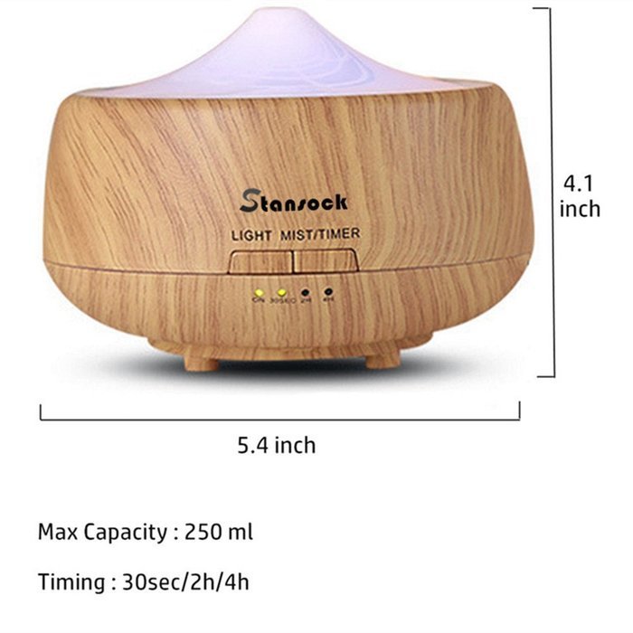 Aromatherapy Humidifier,Stansock Night Light Humidifier 250ml Essential Oil Diffuser Ultrasonic Cool Mist Whisper-Quite... N3