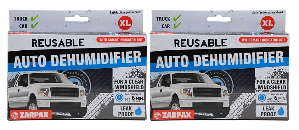 Zarpax LV-A300-US Dark Grey Reusable Car Auto Truck Van SUV and RV Dehumidifier with Smart Indicator (2 pack) N4