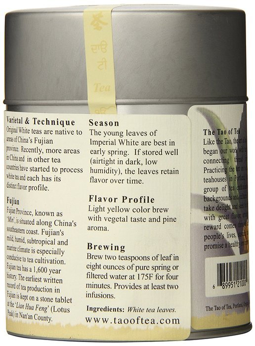 The Tao of Tea, Imperial White Tea, Loose Leaf, 2.0 Ounce Tins N3