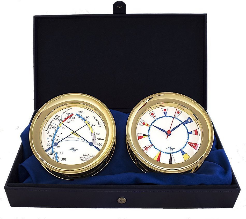 White Flag 5.85 Windlass Gift Set presented in a Leather Finish Felt Lined Gift Box with Clock and Comfort Meter N2