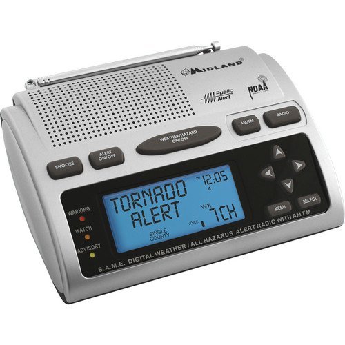 Midland All in One Weather Alert Emergency Digital AM/FM Dual Alarm Clock Radio with Large Easy to Read Backlit...