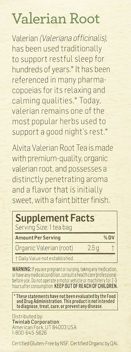Alvita Organic Herbal Valerian Tea, 24 Count N5
