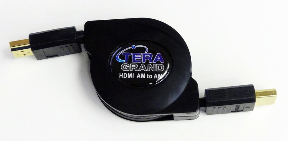 Tera Grand RETH-WH96-BK HDMI A Male to A Male Retractable Cable, 3-Feet N2