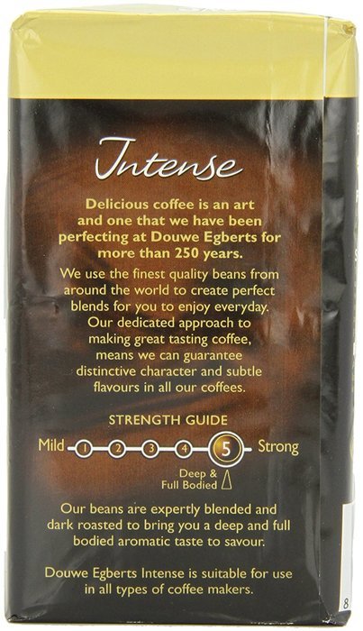 Douwe Egberts Intense - Real Coffee Dark Roast Ground Coffee, 250 Gram Packages, (Pack of 3) N2