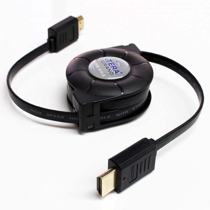 Tera Grand RETH-WH96-BK HDMI A Male to A Male Retractable Cable, 3-Feet N5