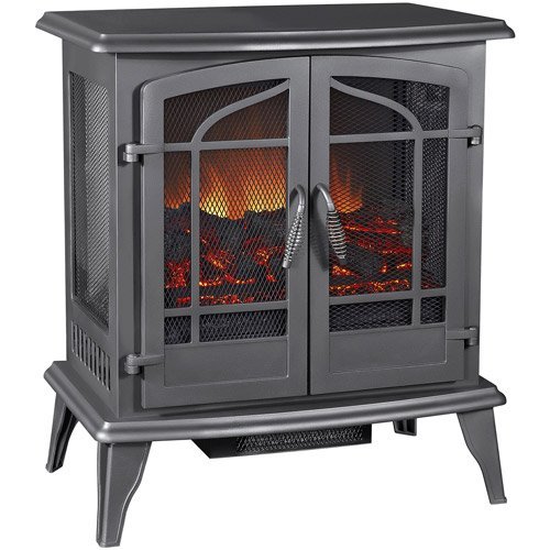 Panoramic Stove Fireplace Vintage Iron Low High Setting Unique 3 Sided View Free Image