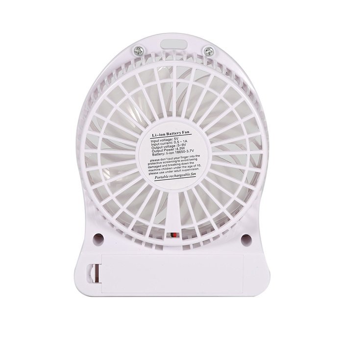 Portable Mini Table Fan with LED Light SiFree 3 Speeds Rechargeable Desktop Air Cooler (White) N5