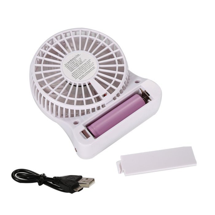 Portable Mini Table Fan with LED Light SiFree 3 Speeds Rechargeable Desktop Air Cooler (White) N6