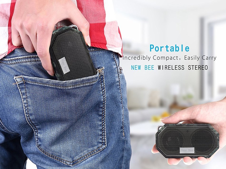 NEW BEE Waterproof Bluetooth Speaker Wireless Speaker for Outdoor