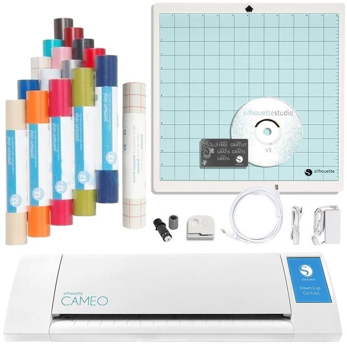 Silhouette America Cameo II Touch Screen with 4 Vinyl Rolls & Transfer Tape Bundle