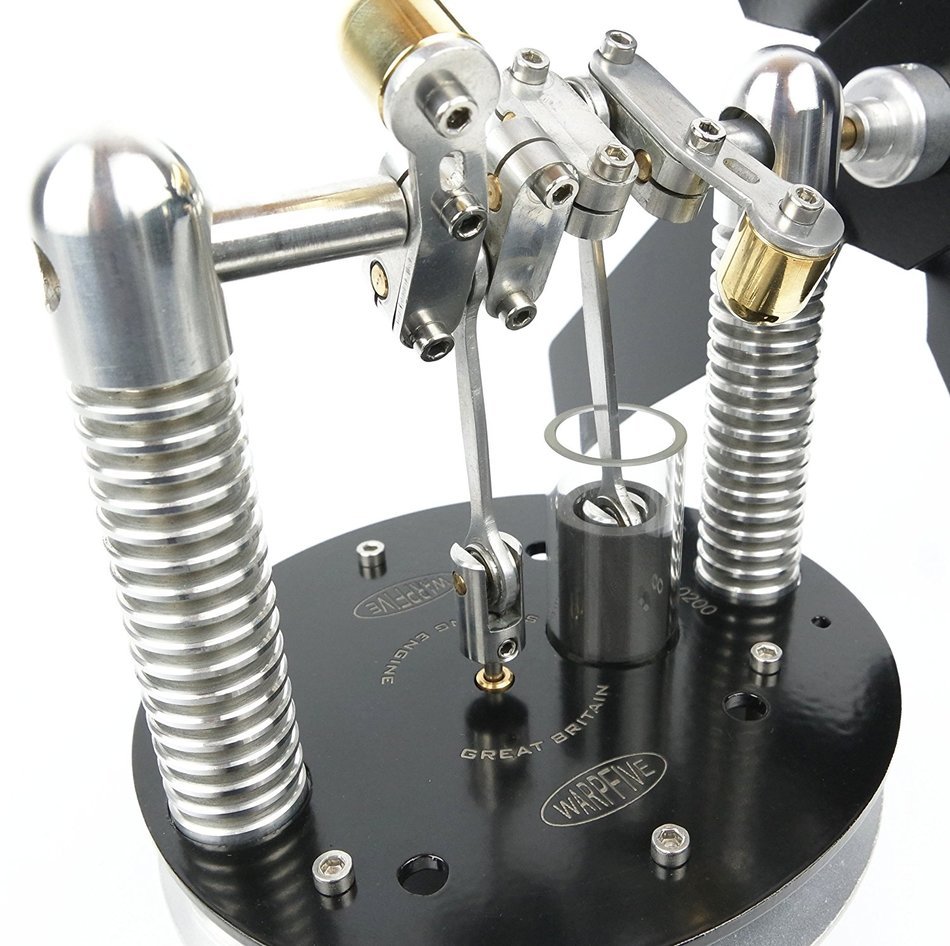 Heat Powered Stove Top Fan for wood multi-fuel coal - WARPFIVE STEELHEAD Eco Stirling engine N6