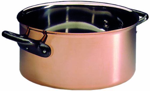 Matfer Bourgeat COPPER CASSEROLE WITHOUT LID, 367028, 11-inch