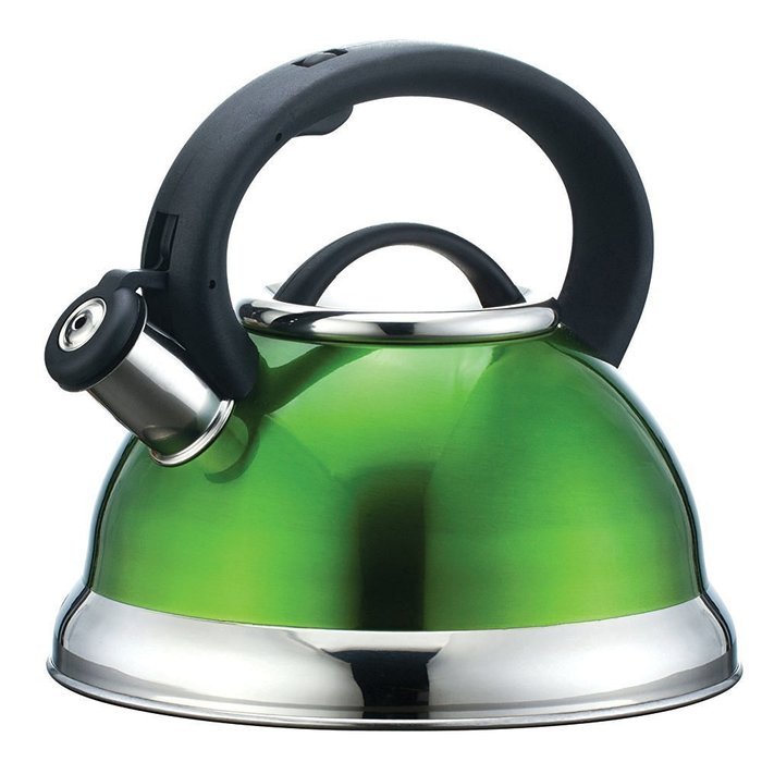 Whistling Tea Kettle - Premiun Quality Stainless Steel color tea kettle (Red) 2.95-Quart by Basic Finds