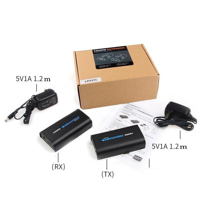 KOOKYE HDMI Extender LKV373A V3.0 RX Receiver Over Single Cat5/5e/6 Ethernet Cable Up To 390 Feet Supports 1080P...