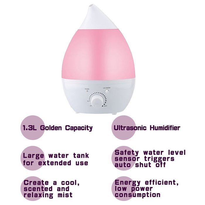 Cool Mist Ultrasonic Filter-Free Humidifier, Compact 1300 ml, Multi-Functional Design, Aromatherapy Fragrance... N3