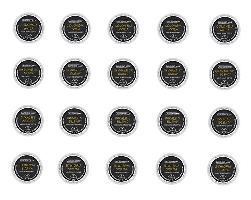 20 Count - Laughing Man Variety Coffee K-Cups for Keurig K Cup Brewers and 2.0 Brewers - (4 Flavors, 5 K-cups... N2