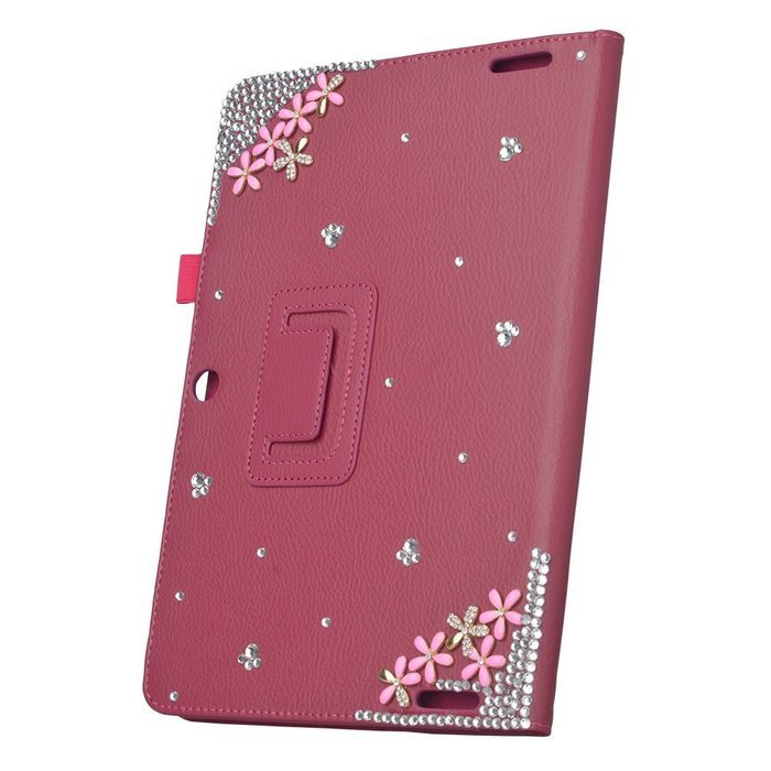 KAKA(TM) 3D Handmade Rhinestone Crystal PU Leather Stand Folding Protective Tablet Case Cover For Acer Iconia... N3