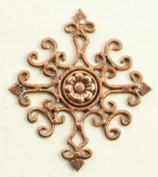 Tuscan Wrought Iron Gate Design Monogrammed Fire Place Screen N2