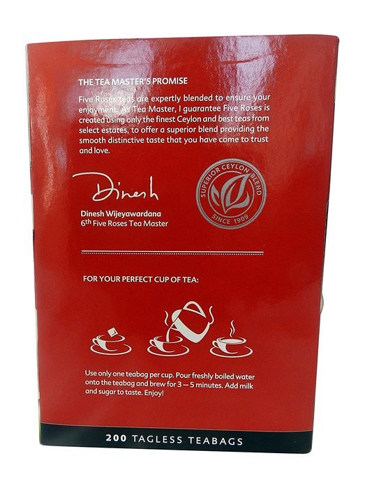 Five Roses Tea, 200 Tagless Teabags N2