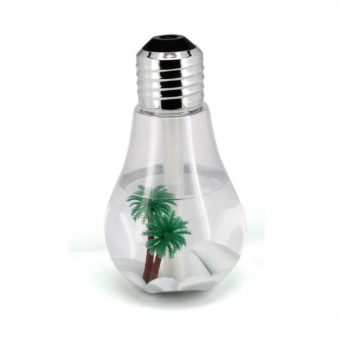 SCS ETC USB Powered Color Changing Cool Mist Bulb Humidifier-400mL Capacity-Super Quiet Operation-7 Color Nightlight N3