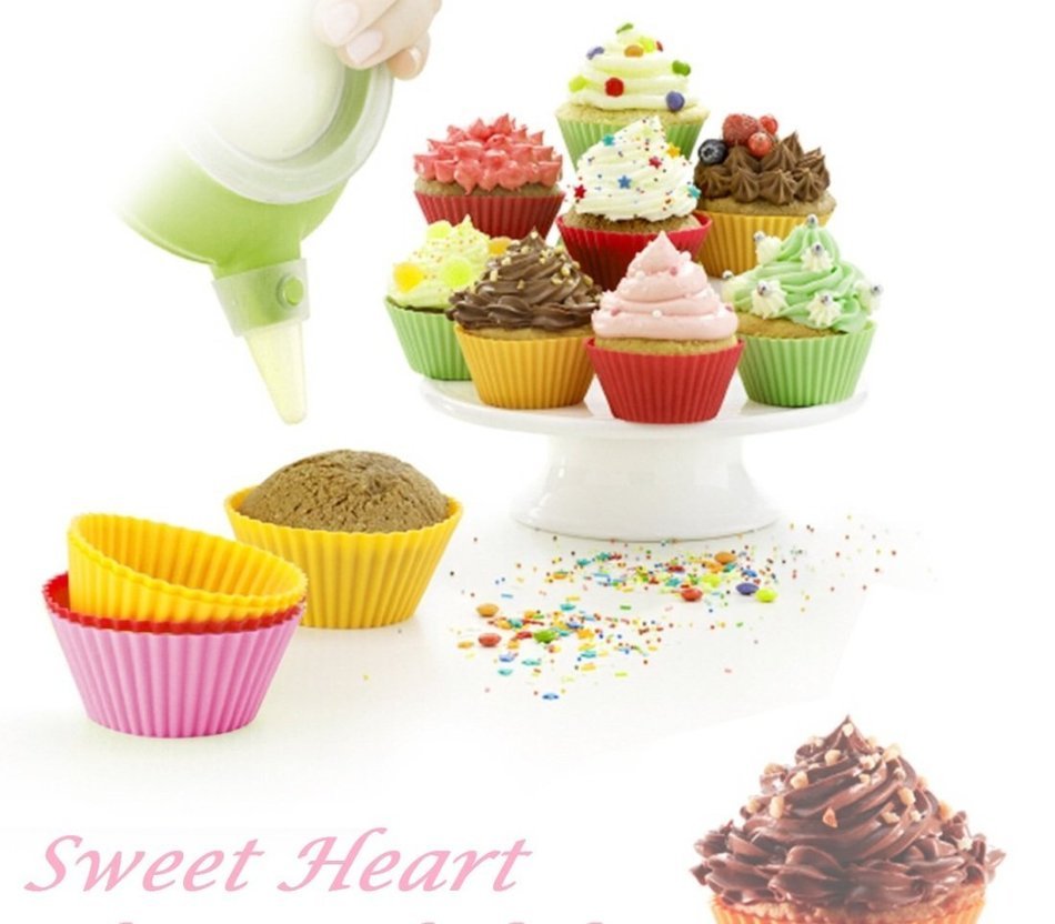 36 Pcs Reusable Silicone Baking Cups, Cupcake Liners, Muffin Cups, 6 Shapes with 6 Colors, Non-Stick, Heat Resistant... N7