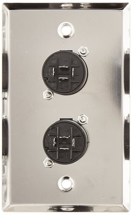 Seismic Audio SA-PLATE10 Stainless Steel Wall Plate with Dual 4 Pole Speakon Connectors N2
