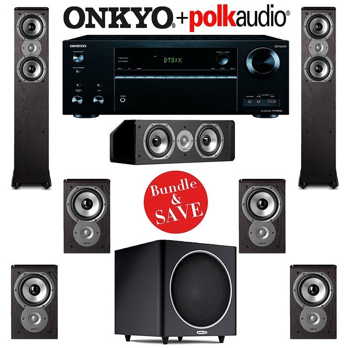 Polk Audio TSi 300 7.1 Home Theater System with Onkyo TX-NR656 7.2-Ch Network AV Receiver