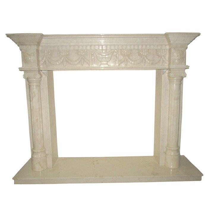 Cream Polished Marble Fireplace Surround FPS-02 N5