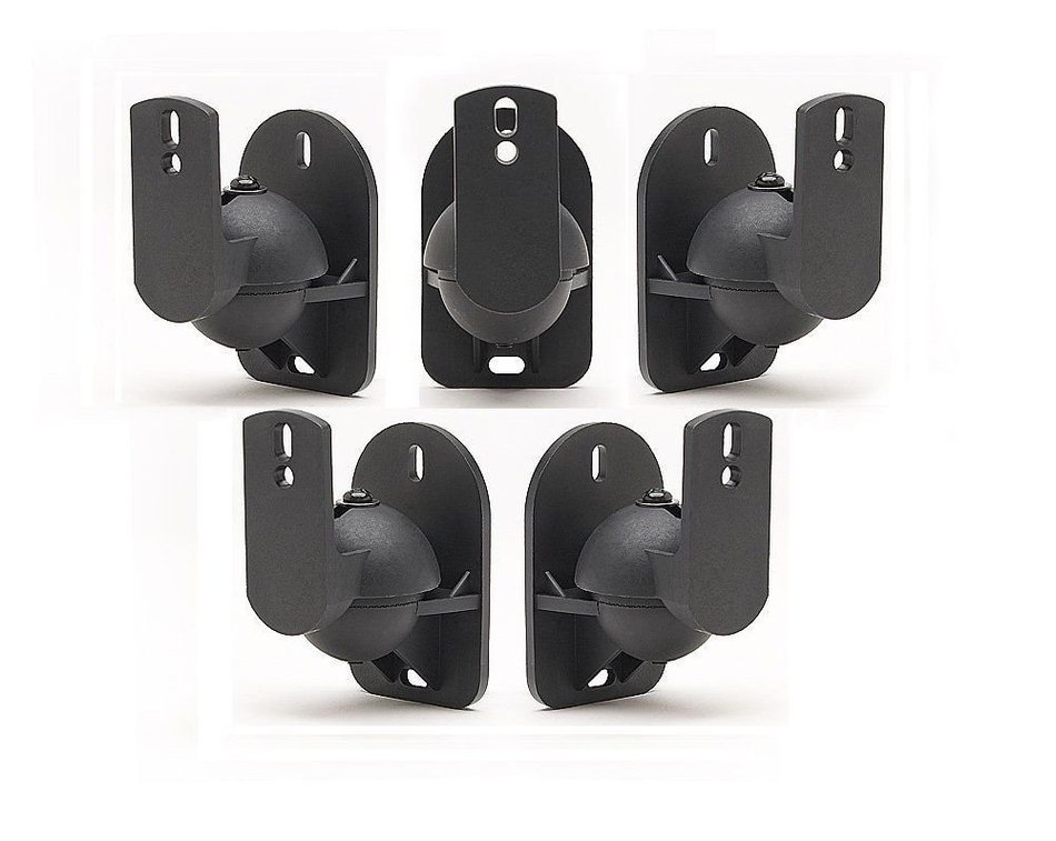 5 Pack of Black Speaker Wall Mount Brackets for Bose,Sony,Panasonic,Samsung and more