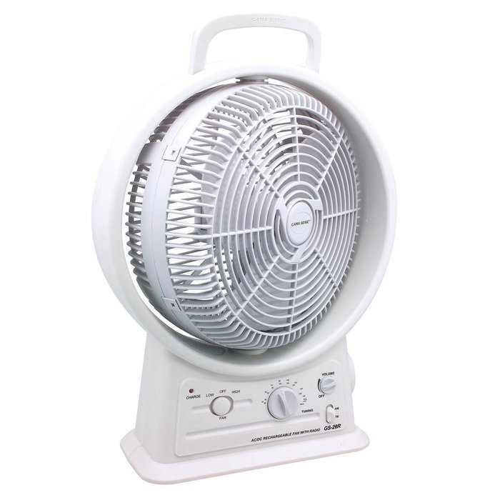 Gama Sonic Refurbished Cordless Cooling Fan with AM/FM Radio, 15-Inch #GS-26R-REF