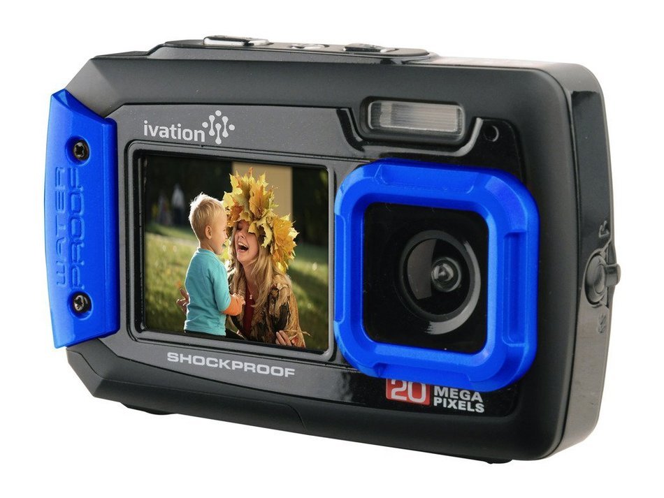 Ivation 20MP Underwater Shockproof Digital Camera & Video Camera w/Dual Full-Color LCD Displays &ndash; Fully Waterproof...