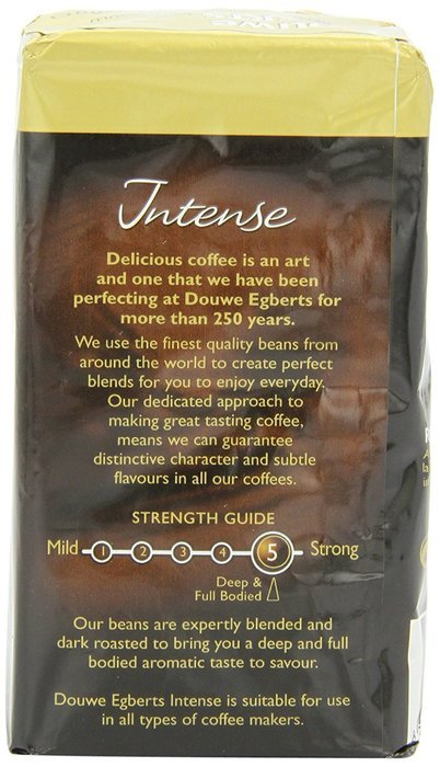 Douwe Egberts Intense - Real Coffee Dark Roast Ground Coffee, 250 Gram Packages, (Pack of 3) N3