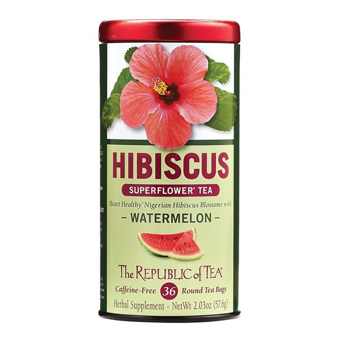 The Republic Of Tea Hibiscus Watermelon Superflower Herbal Tea, 36 Tea Bags, Citrus Berry Flavored Tea