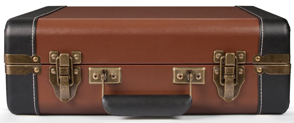 Crosley CR6019A-BR Executive Portable USB Turntable with Software for Ripping & Editing Audio, Brown & Black N2