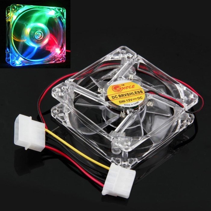 AMA(TM) Blue Quad 4-LED Light Neon Clear PC Computer Case Cooling Fan Pad Tray Chilling Stand (Blue 2) N49