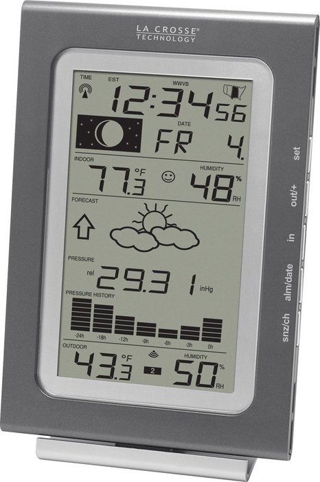 La Crosse Technology WS-9037U-IT Atomic Forecast Station with Pressure History, Temperature, Humdity, and Moon... N2